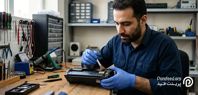 تعمیر کارتریج لیزری توسط تعمیرکار