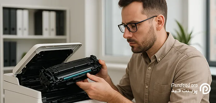 بررسی و اتصال درست کارتریج در پرینتر اچ پی