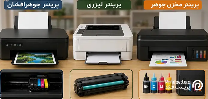 مقایسه شکل ظاهری انواع پرینتر دانشجویی
